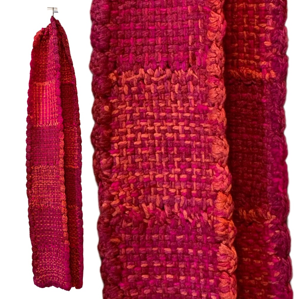 NEW! Super Soft Scarf, Raspberry & Burnt Orange Blend, Handwoven by PineHillPosh - Picture 1 of 7